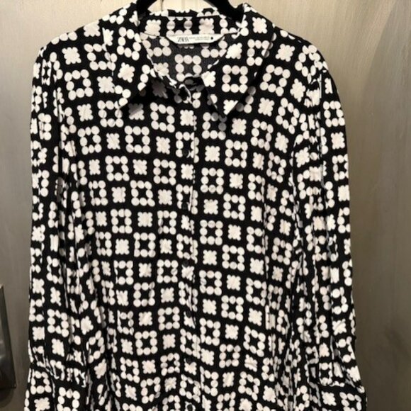 NWOT - Zara Retro Nadia Floral Mini Shirt Dress - Picture 12 of 16